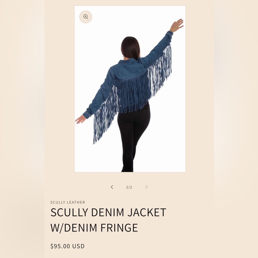 🇺🇸 SCULLY Denim Fringe Jacket - Picture 2 of 6